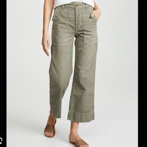 AMO Army Wide Leg pant in gray green, size 26